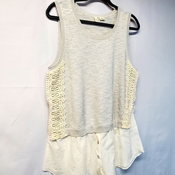 Anthropologie Moth Light Academia Sweater Vest w/ Lace - Picture 2 of 9